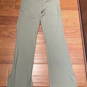 Green Flared Active Pants
